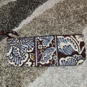 Vera Bradley Floral Cosmetic Bag - Brown and Blue